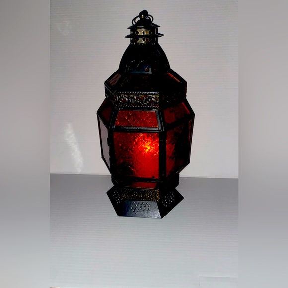 Moroccan style decorative style glass lantern - Picture 1 of 4